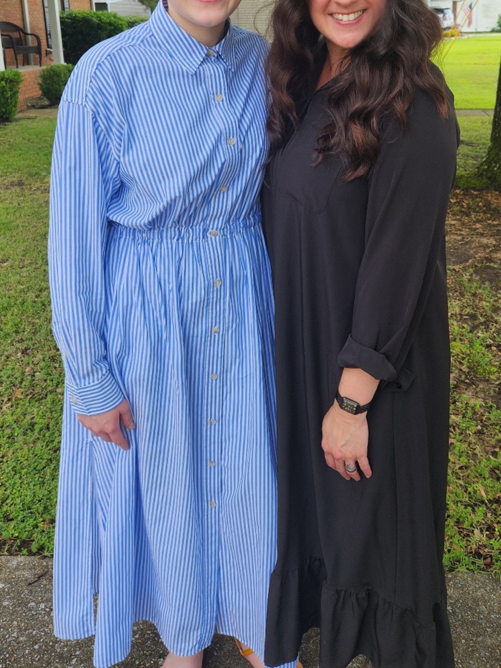 **100% Cotton** Blue/White Stripe button-down shirt dress